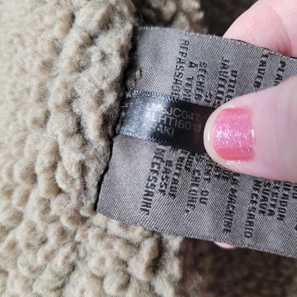 Levi's Sherpa Lined Utility Jacket Men's XL Khaki Green Canvas Zip Outdoor Coat - Picture 13 of 14